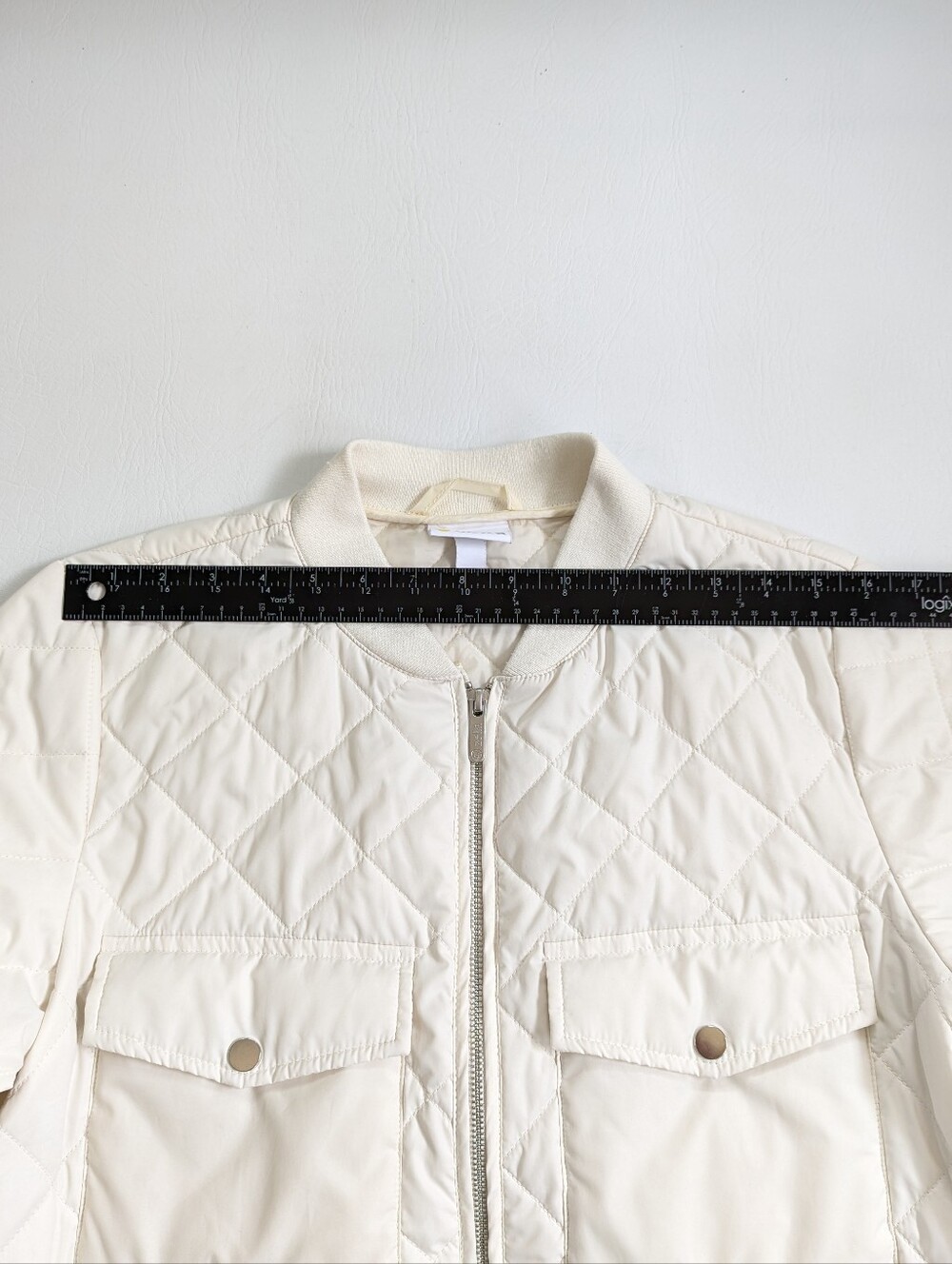 Zella Skyline Quilted Lightweight Longline Coat Size M Ivory - Picture 10 of 15